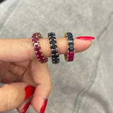 Emerald Cut Gemstone Eternity Ring