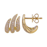 Triple Diamond Claw Earrings