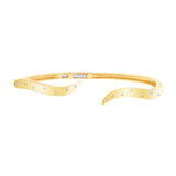 Inlay Diamond Wave Cuff Bangle