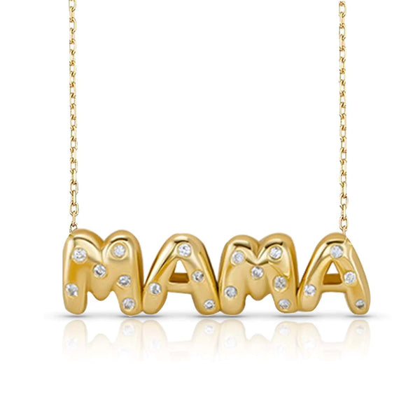 Inlay Diamond Helium Solid Name Necklace