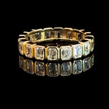Emerald Cut Lab Diamond Bezel Eternity Band