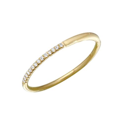 Half Solid Half Diamond Stackable Band