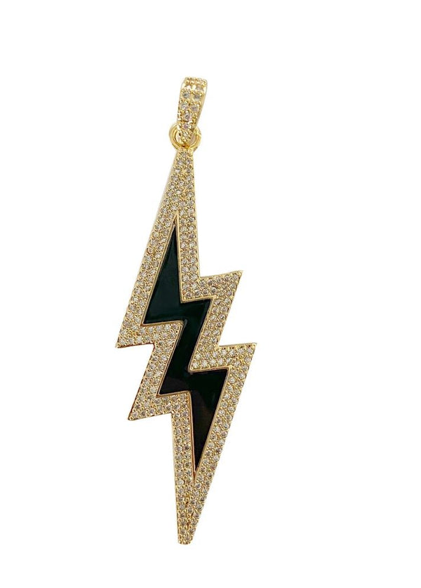 Charm lighting bolt enamel