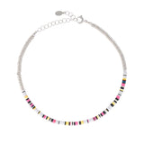 Multicolor White African Beaded Necklace