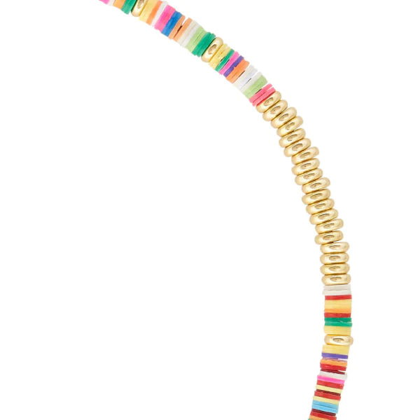 Multicolor African Beaded Necklace with 18k Rose Gold Beads