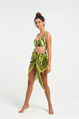 Neon Zebra Fringed Sarong