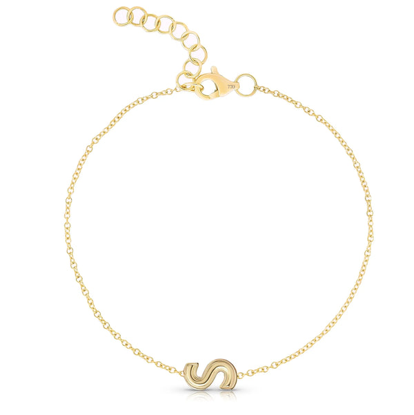 14k Solid Initial Bracelet