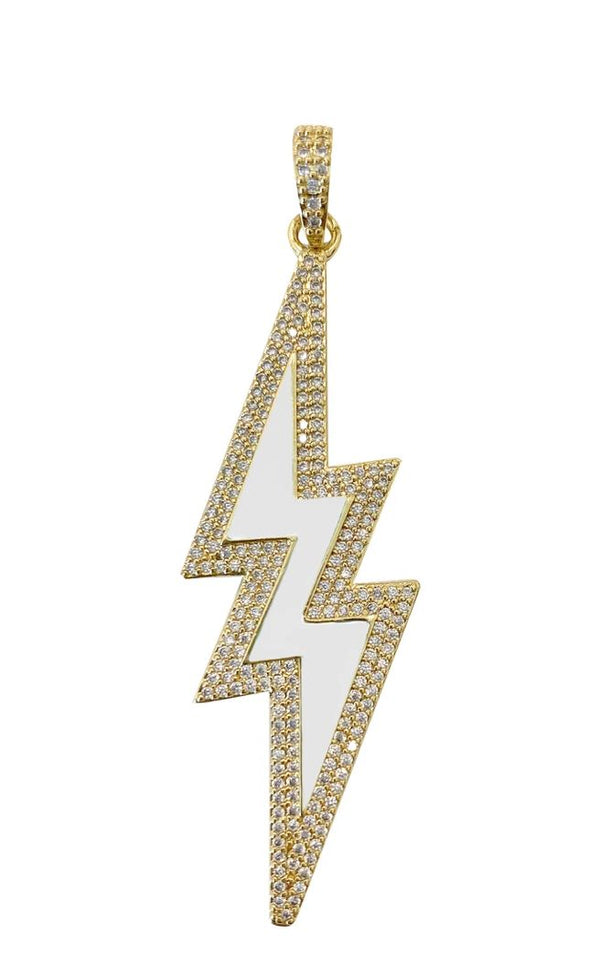 Charm lighting bolt enamel