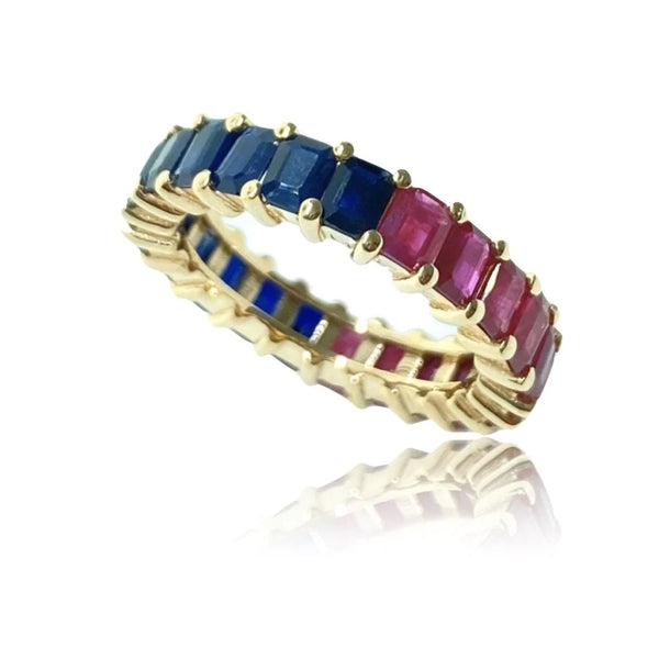 Half/Half Gemstone Eternity Band